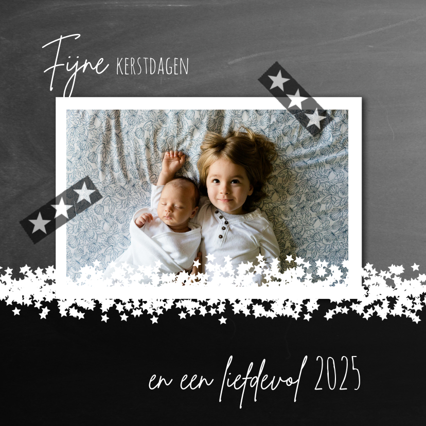 Kerstkaart 20242025 foto sterretjes Kaartje2go