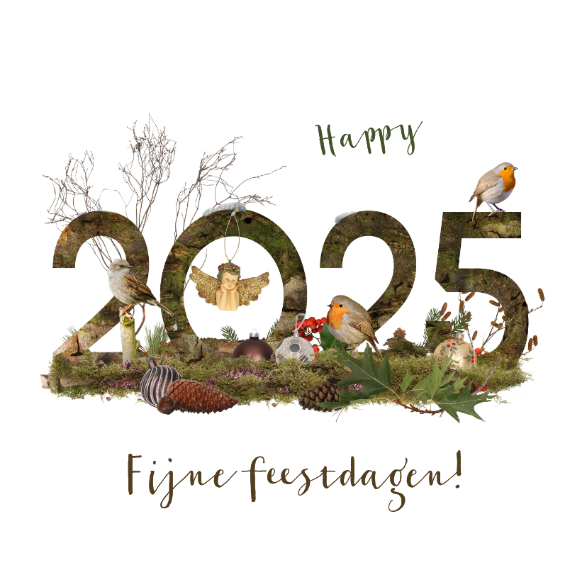 Kerstkaart 2025 winters bos Kerstkaarten Kaartje2go