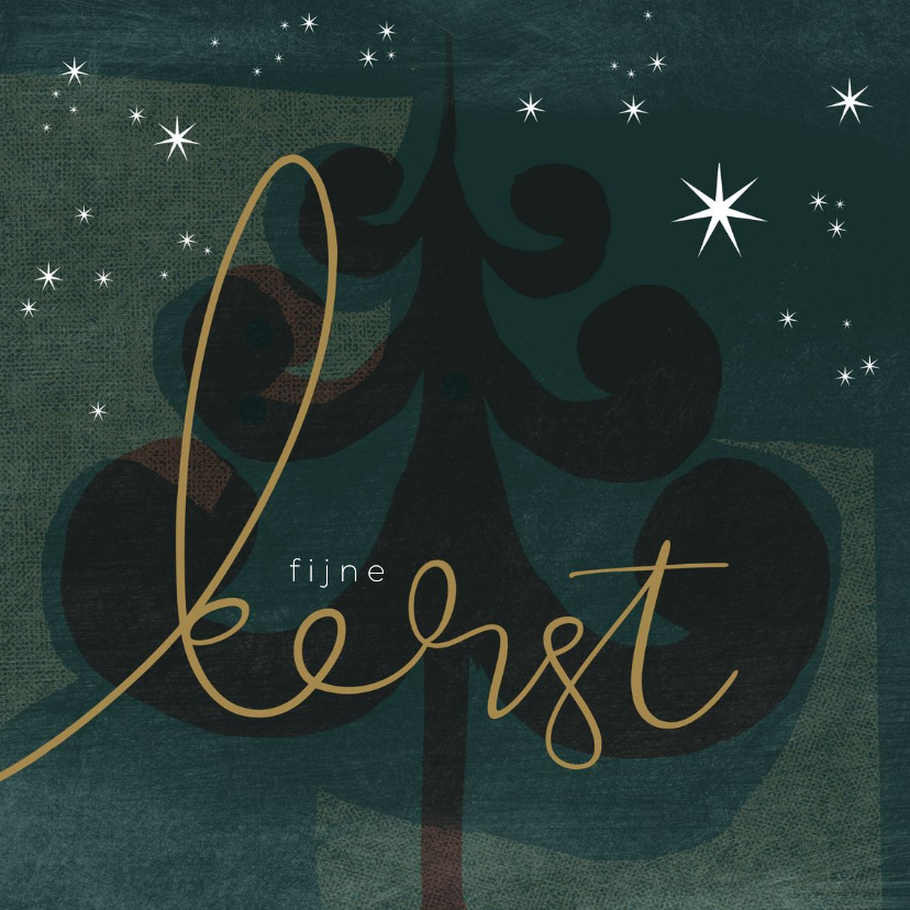 Kerstkaart 2026-2027 kerstboom sterren collage - Kerstkaarten Kerstkaarten - Kerstkaart 2026-2027 kerstboom sterren collage