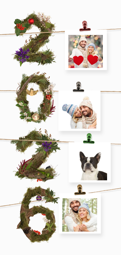Kerstkaarten - Kerstkaart 2026 natuur collage