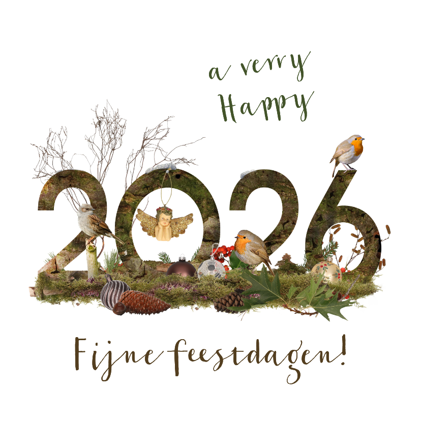 Kerstkaarten - Kerstkaart 2026 winters bos