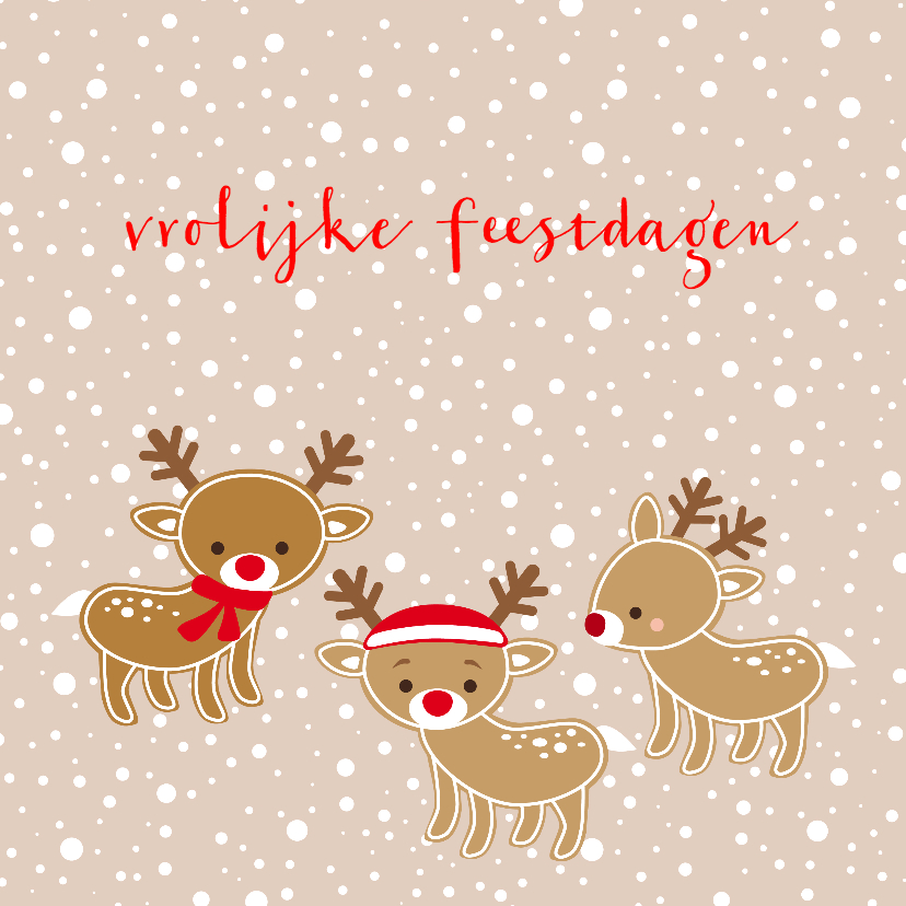 Kerstkaart 3 rendieren - Kerstkaarten Kerstkaarten - Kerstkaart 3 rendieren