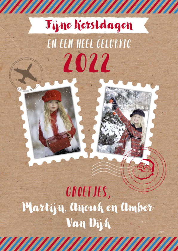 Kerstkaart airmail stempels foto's - Kerstkaarten Kerstkaarten - Kerstkaart airmail stempels foto's