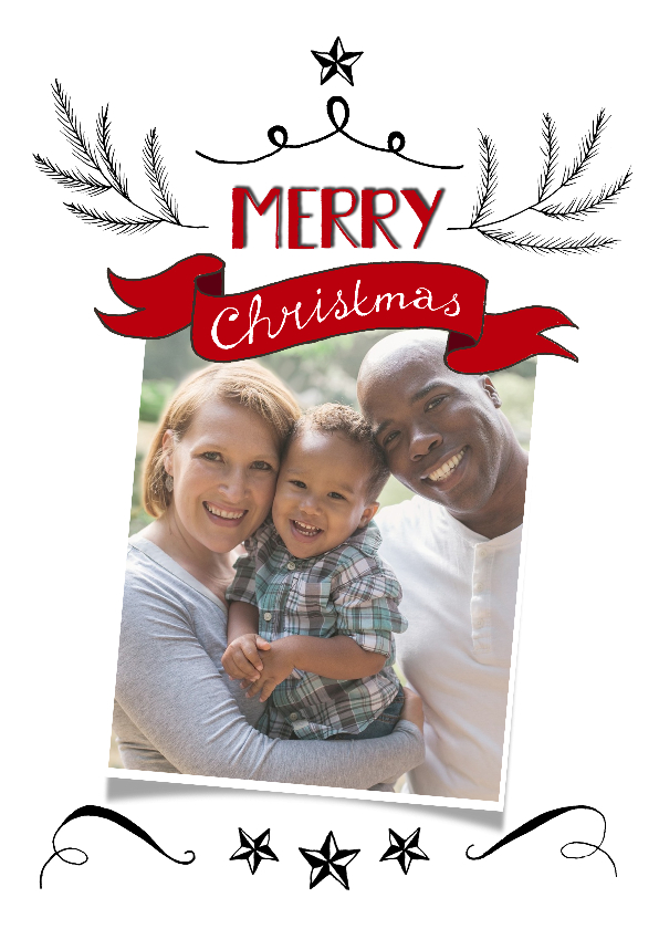 Kerstkaart banner klassiek fotokaart - Kerstkaarten Kerstkaarten - Kerstkaart banner klassiek fotokaart