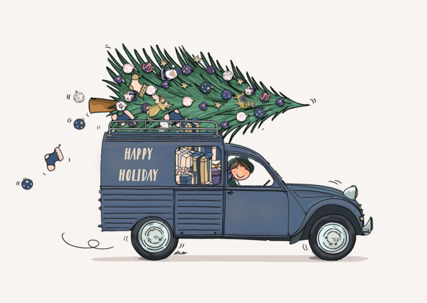 Kerstkaart Besteleend blauw - Kerstkaarten Kerstkaarten - Kerstkaart Besteleend blauw