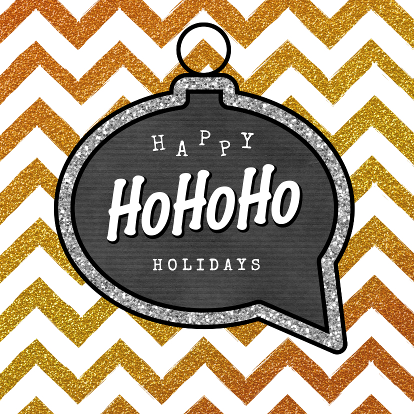 Kerstkaart bling bling Happy HoHoHo Holidays - Kerstkaarten Kerstkaarten - Kerstkaart bling bling Happy HoHoHo Holidays