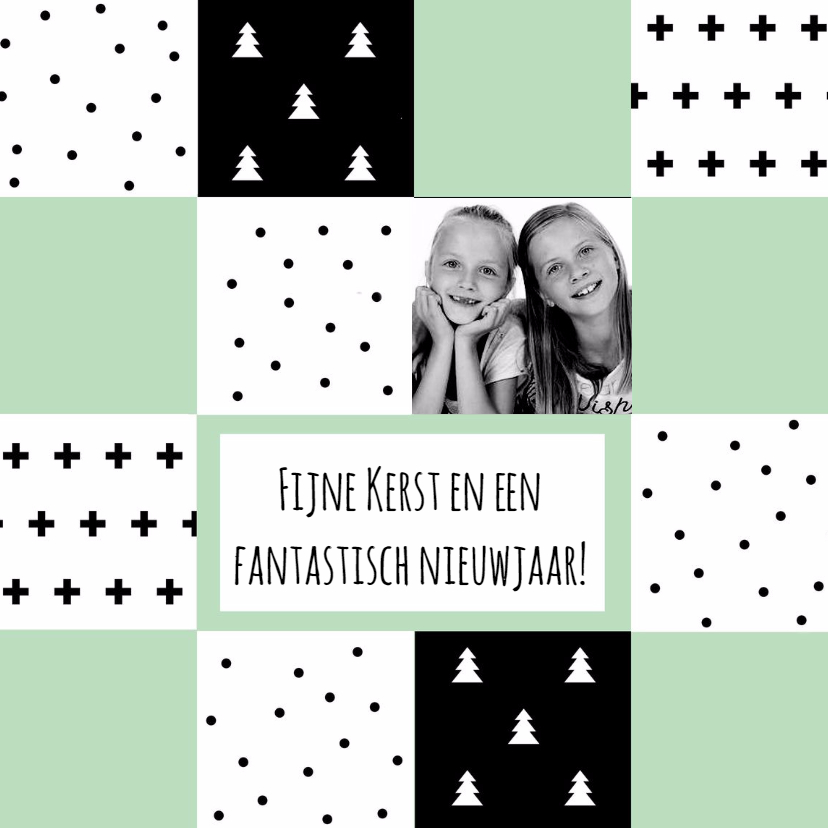 Kerstkaart "blokken" - WW - Kerstkaarten Kerstkaarten - Kerstkaart "blokken" - WW