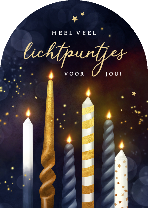 Kerstkaart boogvorm kaarsen sprankelend lichtpuntjes. - Kerstkaarten Kerstkaarten - Kerstkaart boogvorm kaarsen sprankelend lichtpuntjes.
