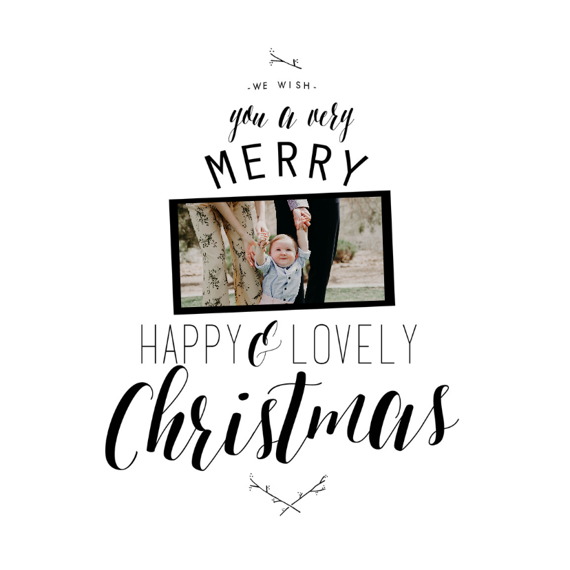 Kerstkaart boom Typografie - Kerstkaarten Kerstkaarten - Kerstkaart boom Typografie