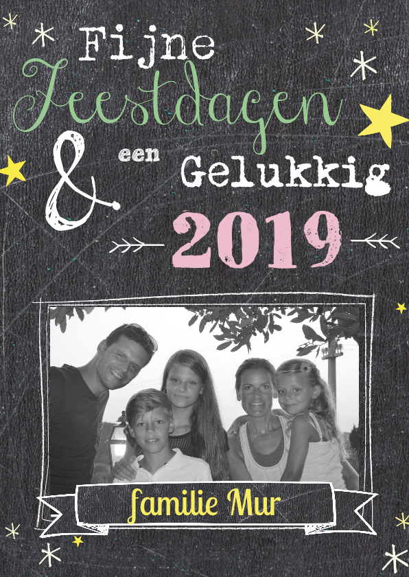 Kerstkaart bord met foto 2019 - Kerstkaarten Kerstkaarten - Kerstkaart bord met foto 2019