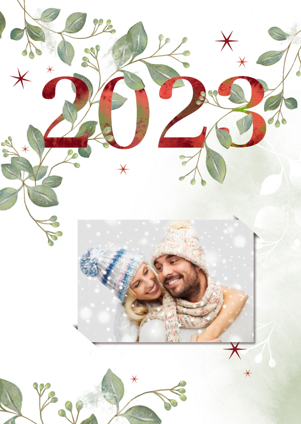 Kerstkaart botanisch met foto - Kerstkaarten Kerstkaarten - Kerstkaart botanisch met foto