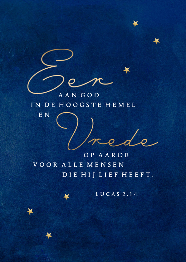 Kerstkaart christelijk 'Eer aan God' - Kerstkaarten Kerstkaarten - Kerstkaart christelijk 'Eer aan God'