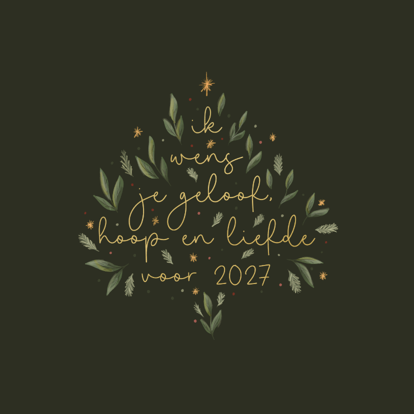 Kerstkaart christelijk geloof hoop en liefde voor 2027 - Kerstkaarten Kerstkaarten - Kerstkaart christelijk geloof hoop en liefde voor 2027