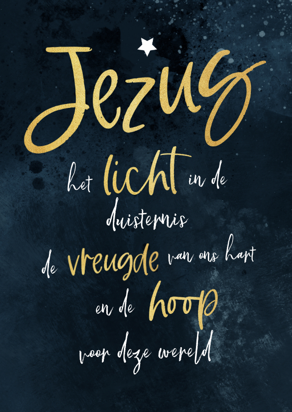 Kerstkaarten - Kerstkaart christelijk Jezus licht vreugde hoop 