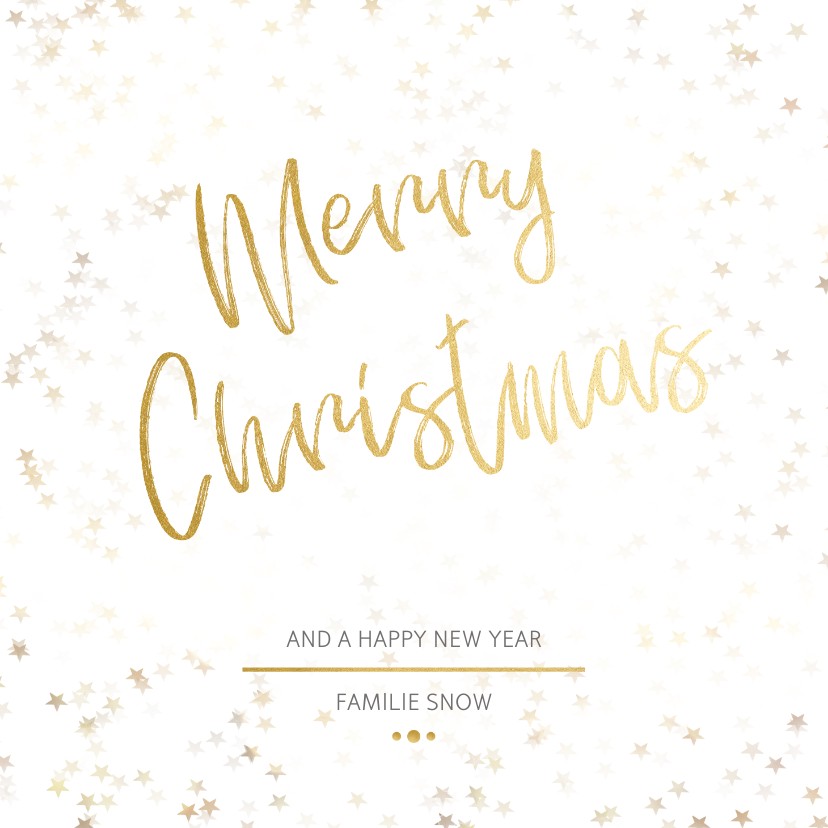 Kerstkaart Christmas wit en goud - Een gouden kerst - Kerstkaarten Kerstkaarten - Kerstkaart Christmas wit en goud - Een gouden kerst