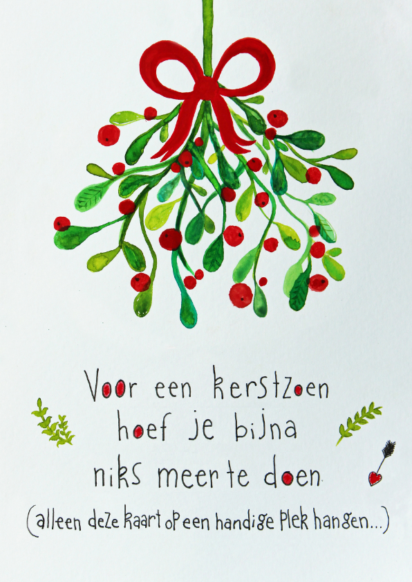 Kerstkaart CliniClowns mistletoe - Kerstkaarten Kerstkaarten - Kerstkaart CliniClowns mistletoe
