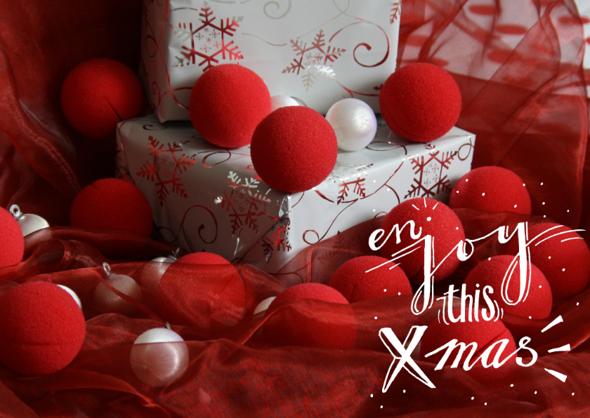 Kerstkaart CliniClowns Rood - Kerstkaarten Kerstkaarten - Kerstkaart CliniClowns Rood