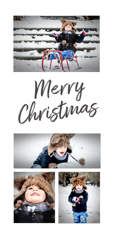 Kerstkaart collage 4 foto's langwerpig - Kerstkaarten Kerstkaarten - Kerstkaart collage 4 foto's langwerpig