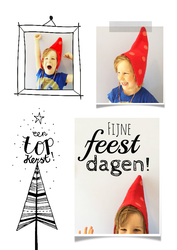 Kerstkaart collage kerst boom - Kerstkaarten Kerstkaarten - Kerstkaart collage kerst boom