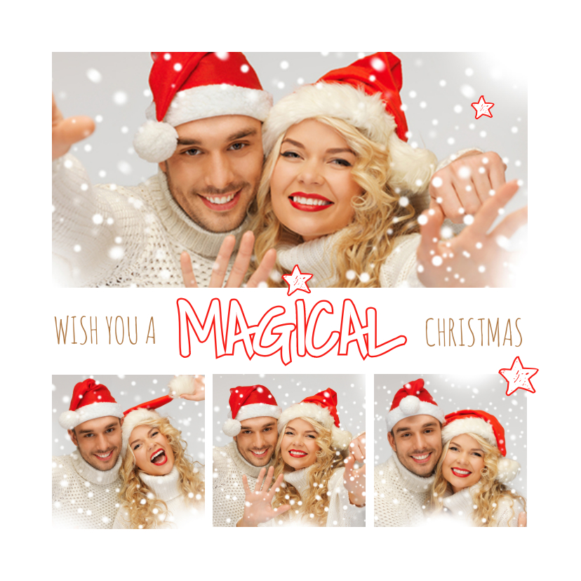 Kerstkaart collage magical 2020 aanpasbare achtergrondkleur - Kerstkaarten Kerstkaarten - Kerstkaart collage magical 2020 aanpasbare achtergrondkleur