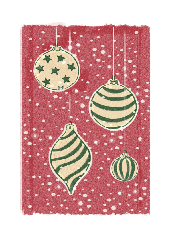 Kerstkaarten - Kerstkaart Duchenne Parent Project kerstballen