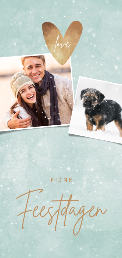 Kerstkaart eigen fotos hartje love - Kerstkaarten Kerstkaarten - Kerstkaart eigen fotos hartje love