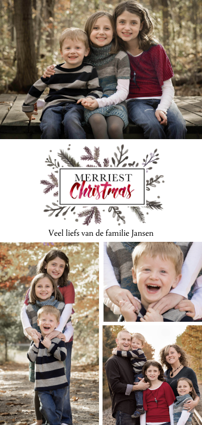 Kerstkaart Elegant Kerst Dennentakjes - Kerstkaarten Kerstkaarten - Kerstkaart Elegant Kerst Dennentakjes