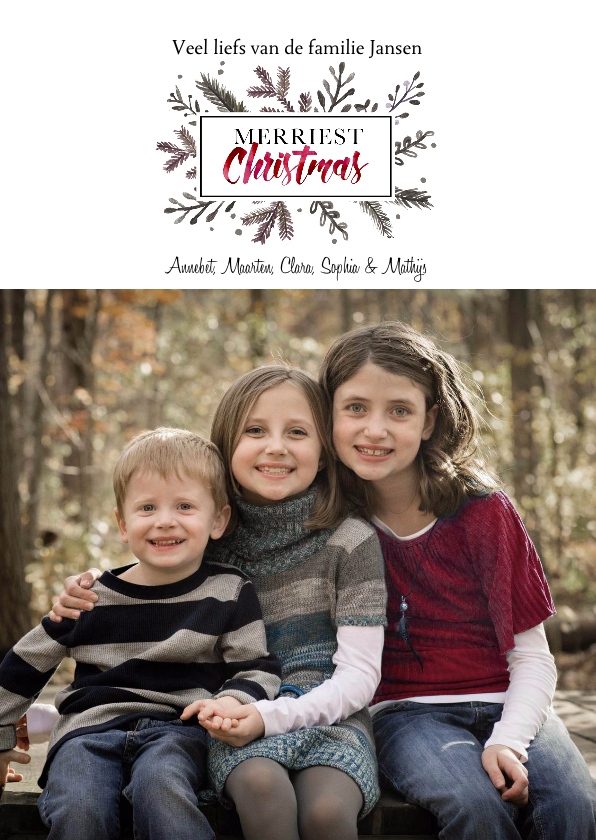 Kerstkaart Elegant Kerst Takjes - Kerstkaarten Kerstkaarten - Kerstkaart Elegant Kerst Takjes