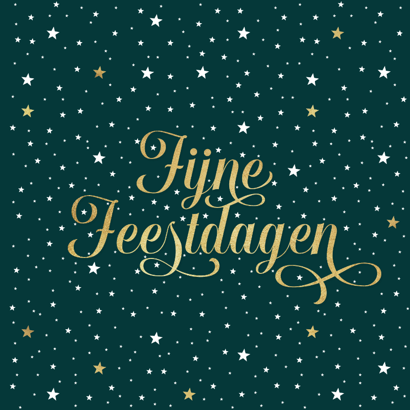 Kerstkaart fijne feestdagen sterren goud foto - Kerstkaarten Kerstkaarten - Kerstkaart fijne feestdagen sterren goud foto