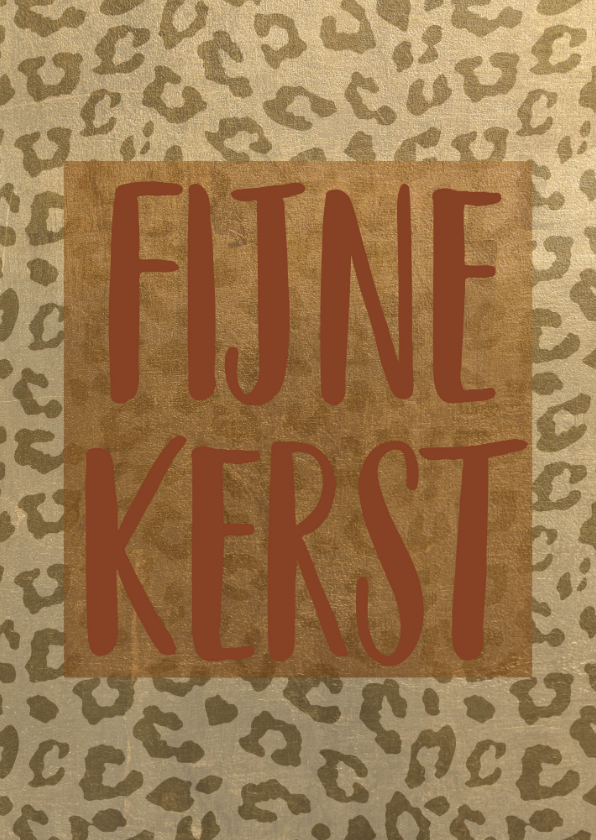 Kerstkaart, Fijne kerst panterprint - Kerstkaarten Kerstkaarten - Kerstkaart, Fijne kerst panterprint