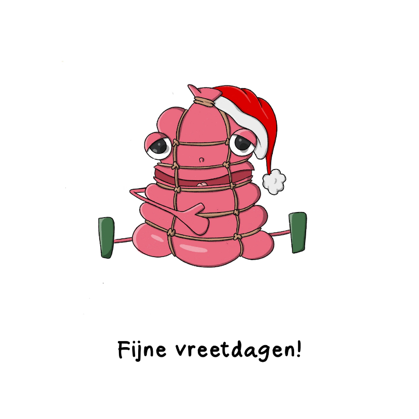 Kerstkaarten - Kerstkaart fijne vreetdagen kaart