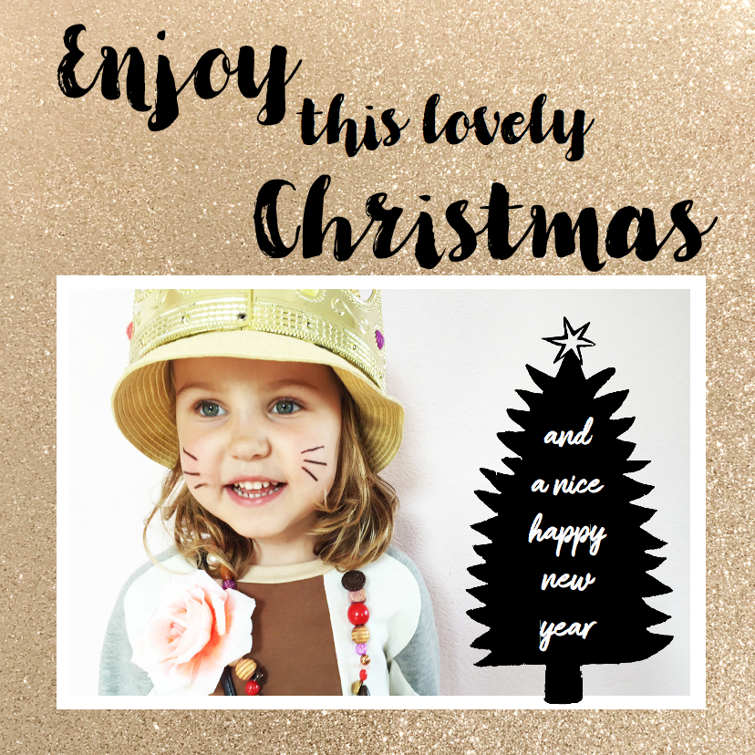 Kerstkaart foto boom krijt - Kerstkaarten Kerstkaarten - Kerstkaart foto boom krijt