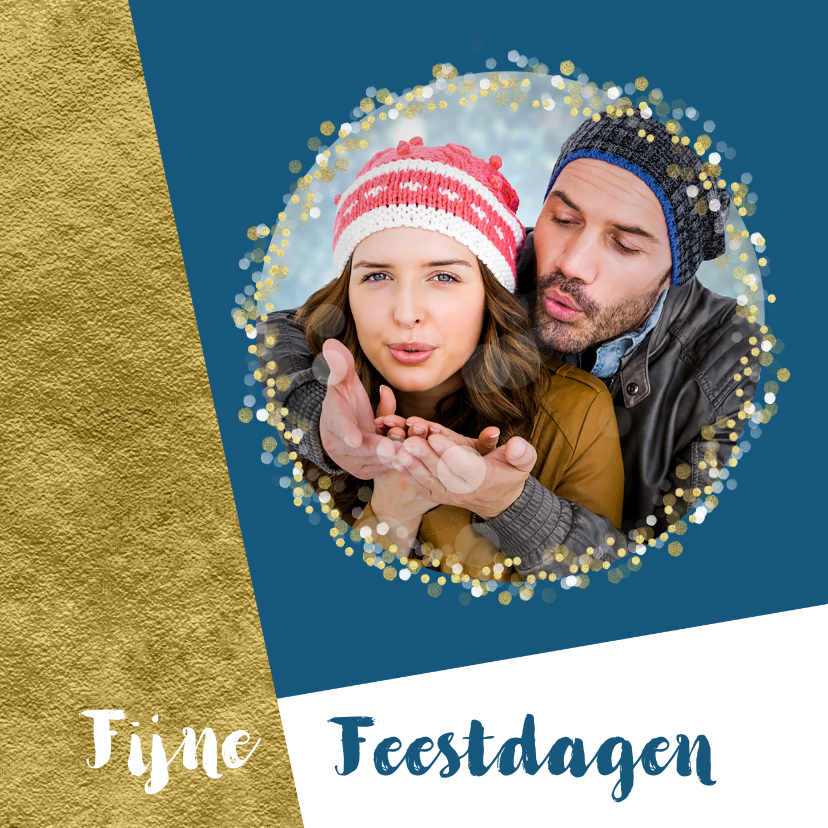 Kerstkaart foto confetti met aanpasbare achtergrondkleur - Kerstkaarten Kerstkaarten - Kerstkaart foto confetti met aanpasbare achtergrondkleur