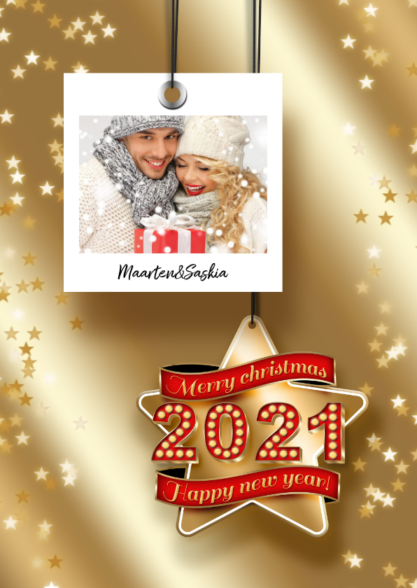 Kerstkaart foto en ster A RB - Kerstkaarten Kerstkaarten - Kerstkaart foto en ster A RB