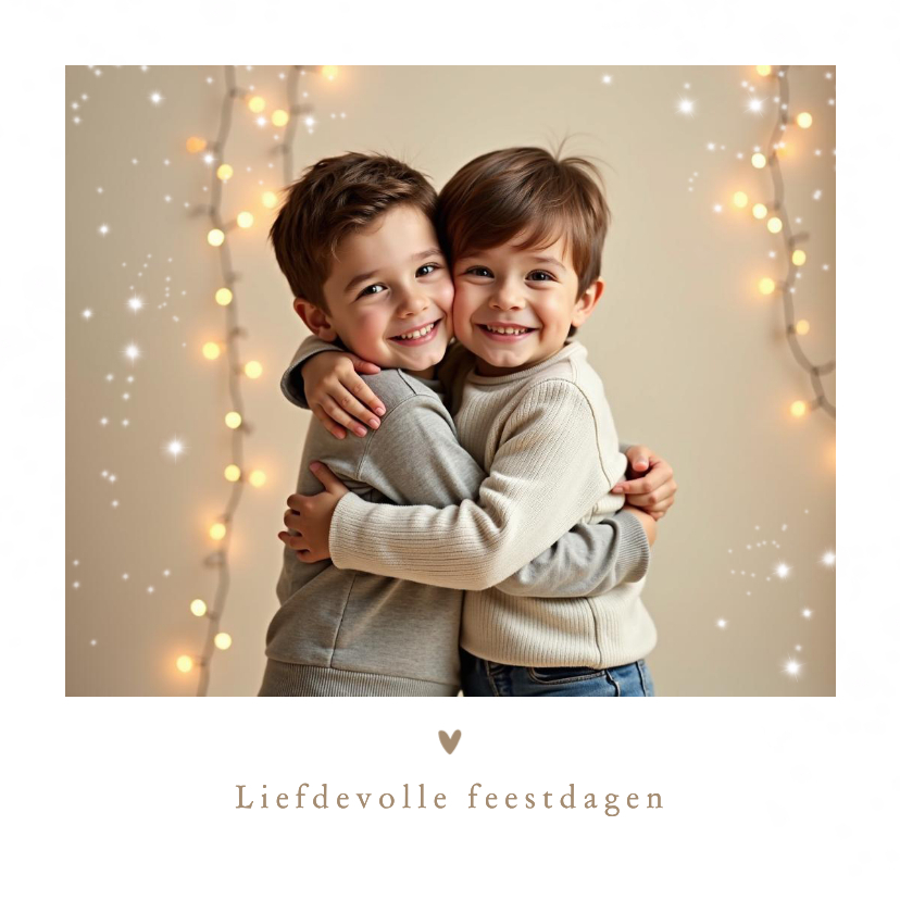 Kerstkaart foto liefdevolle feestdagen kinderen sterretjes - Kerstkaarten Kerstkaarten - Kerstkaart foto liefdevolle feestdagen kinderen sterretjes
