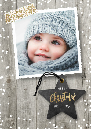 Kerstkaart foto met sneeuw - Kerstkaarten Kerstkaarten - Kerstkaart foto met sneeuw