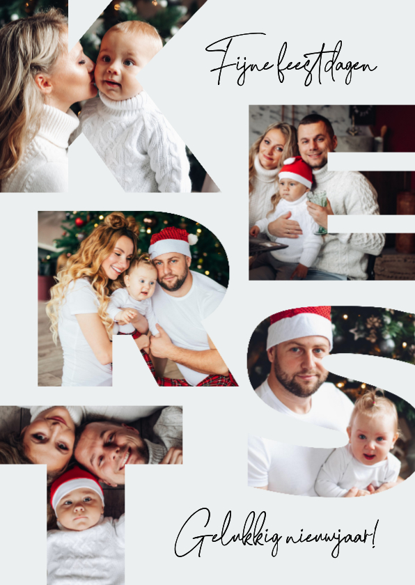 Kerstkaarten - Kerstkaart fotokaart KERST fotocollage feestdagen nieuwjaar