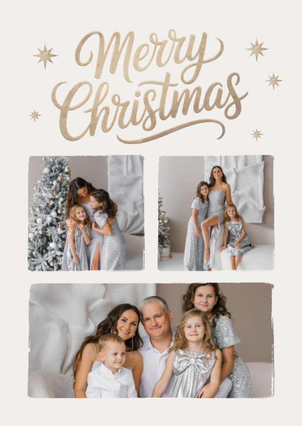 Kerstkaart fotokaart sterren merry christmas champagne - Kerstkaarten Kerstkaarten - Kerstkaart fotokaart sterren merry christmas champagne