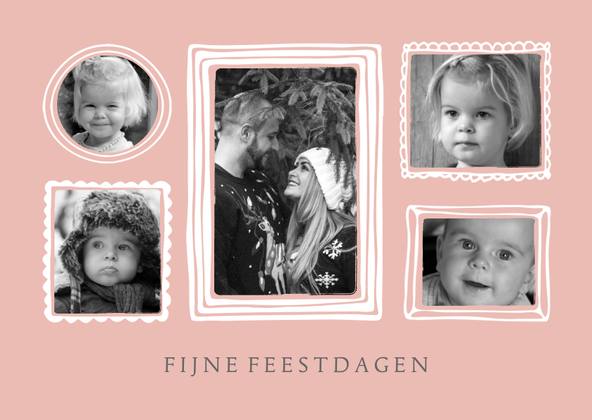 Kerstkaart fotolijstjes fotocollage - Kerstkaarten Kerstkaarten - Kerstkaart fotolijstjes fotocollage