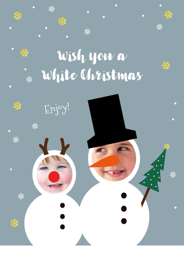 Kerstkaart funny sneeuwpoppen kids - Kerstkaarten Kerstkaarten - Kerstkaart funny sneeuwpoppen kids
