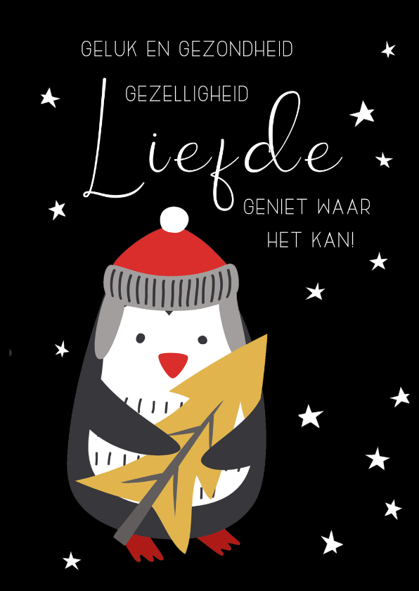 Kerstkaart Geluk en gezondheid, gezelligheid - Kerstkaarten Kerstkaarten - Kerstkaart Geluk en gezondheid, gezelligheid