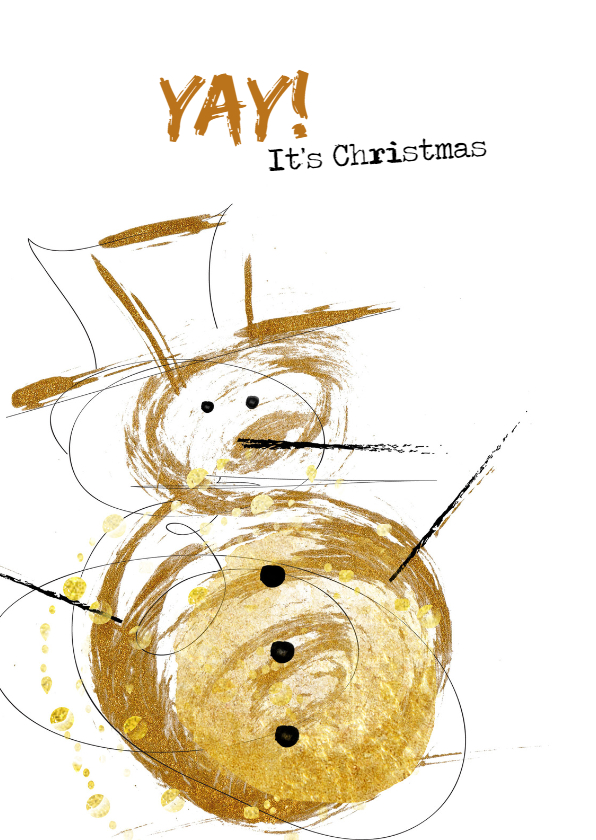 Kerstkaart Goldie Sneeuwman - Kerstkaarten Kerstkaarten - Kerstkaart Goldie Sneeuwman