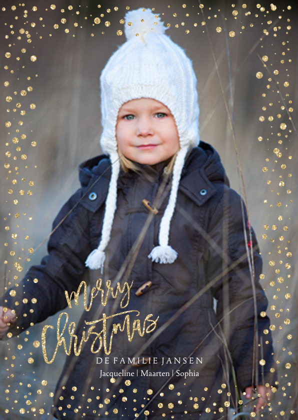 Kerstkaart Goud Confetti glitter - Kerstkaarten Kerstkaarten - Kerstkaart Goud Confetti glitter