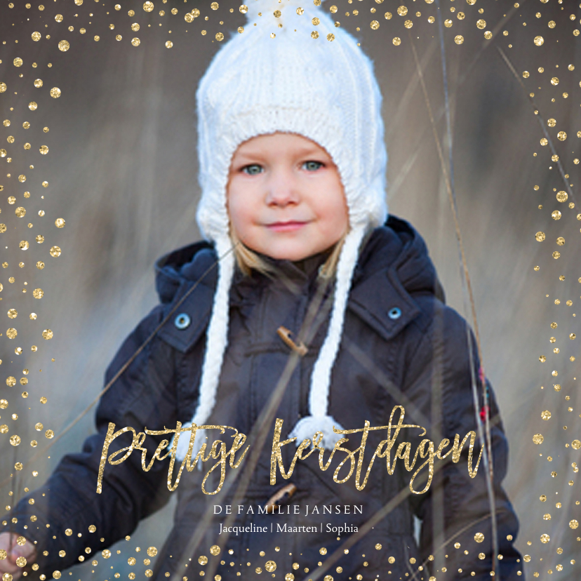 Kerstkaart goud glitter confetti - Kerstkaarten Kerstkaarten - Kerstkaart goud glitter confetti