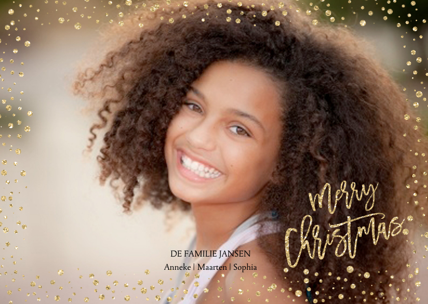 Kerstkaart Goud stip - Kerstkaarten Kerstkaarten - Kerstkaart Goud stip