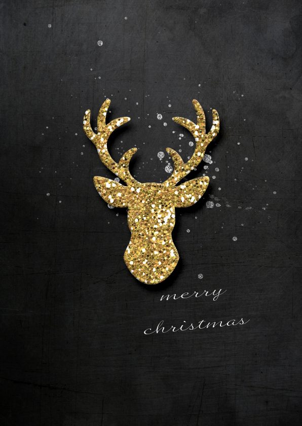 Kerstkaart Gouden Hert - Kerstkaarten Kerstkaarten - Kerstkaart Gouden Hert