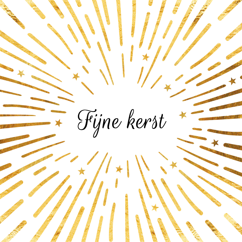 Kerstkaart gouden stralen - Kerstkaarten Kerstkaarten - Kerstkaart gouden stralen