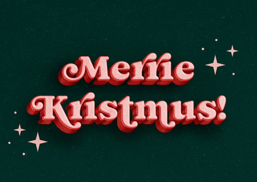 Kerstkaarten - Kerstkaart grappig Merrie Kristmus retro