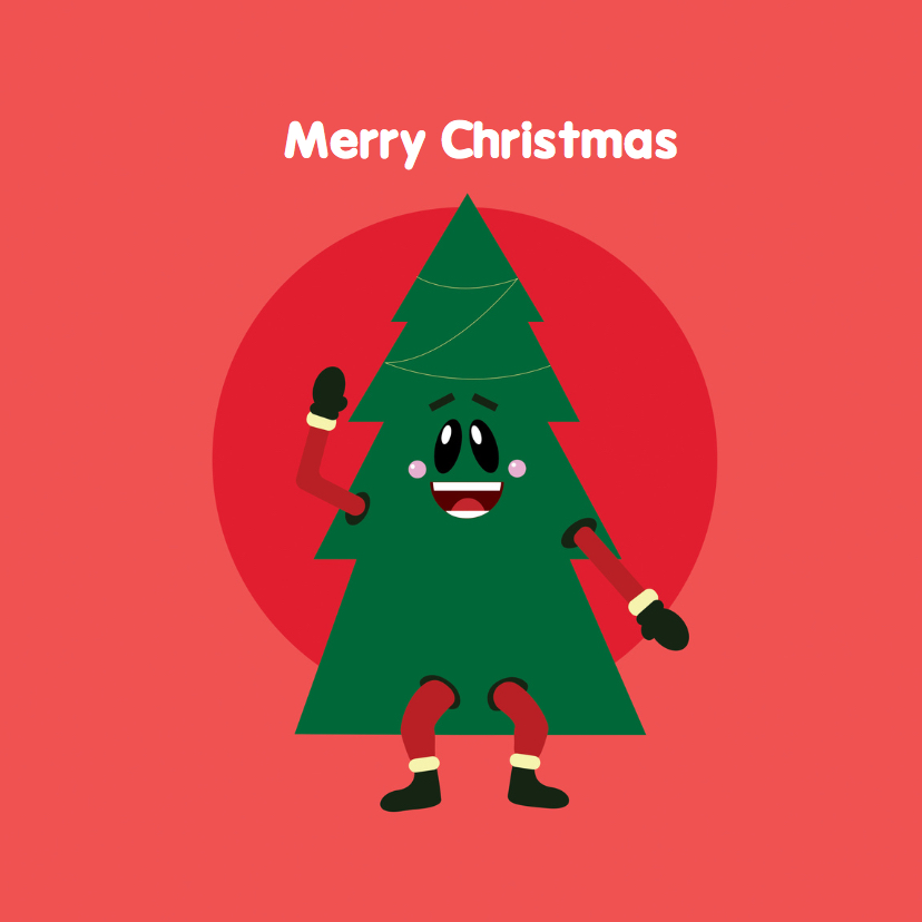 Kerstkaart Grappige kerstboom - Kerstkaarten Kerstkaarten - Kerstkaart Grappige kerstboom