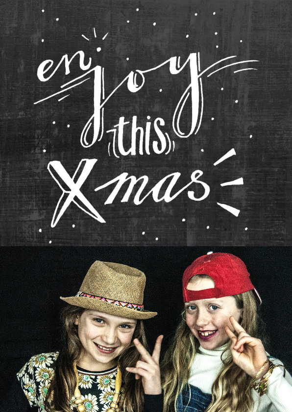 Kerstkaart handlettering illustratie - Kerstkaarten Kerstkaarten - Kerstkaart handlettering illustratie